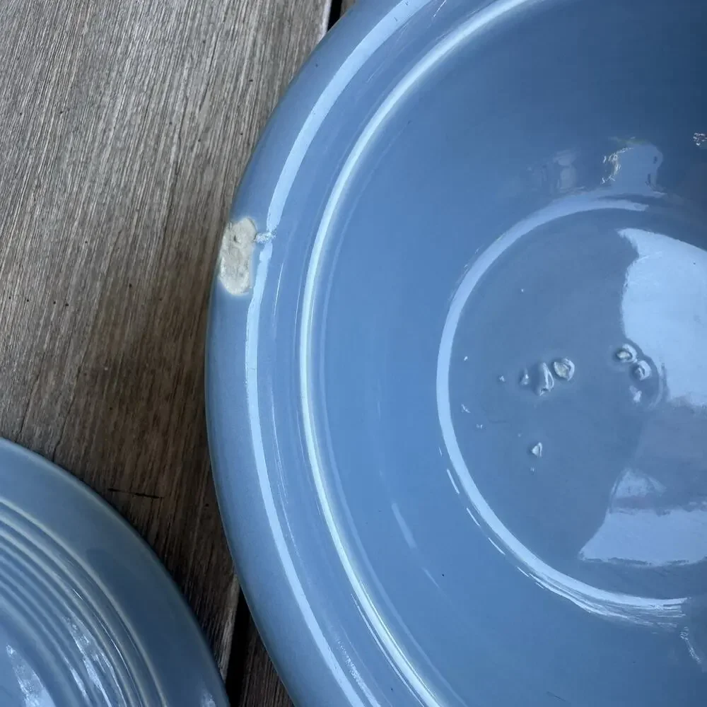 Fiesta 1 Qt Blue Round Covered Casserole Dish w/ Lid Ceramic USA
